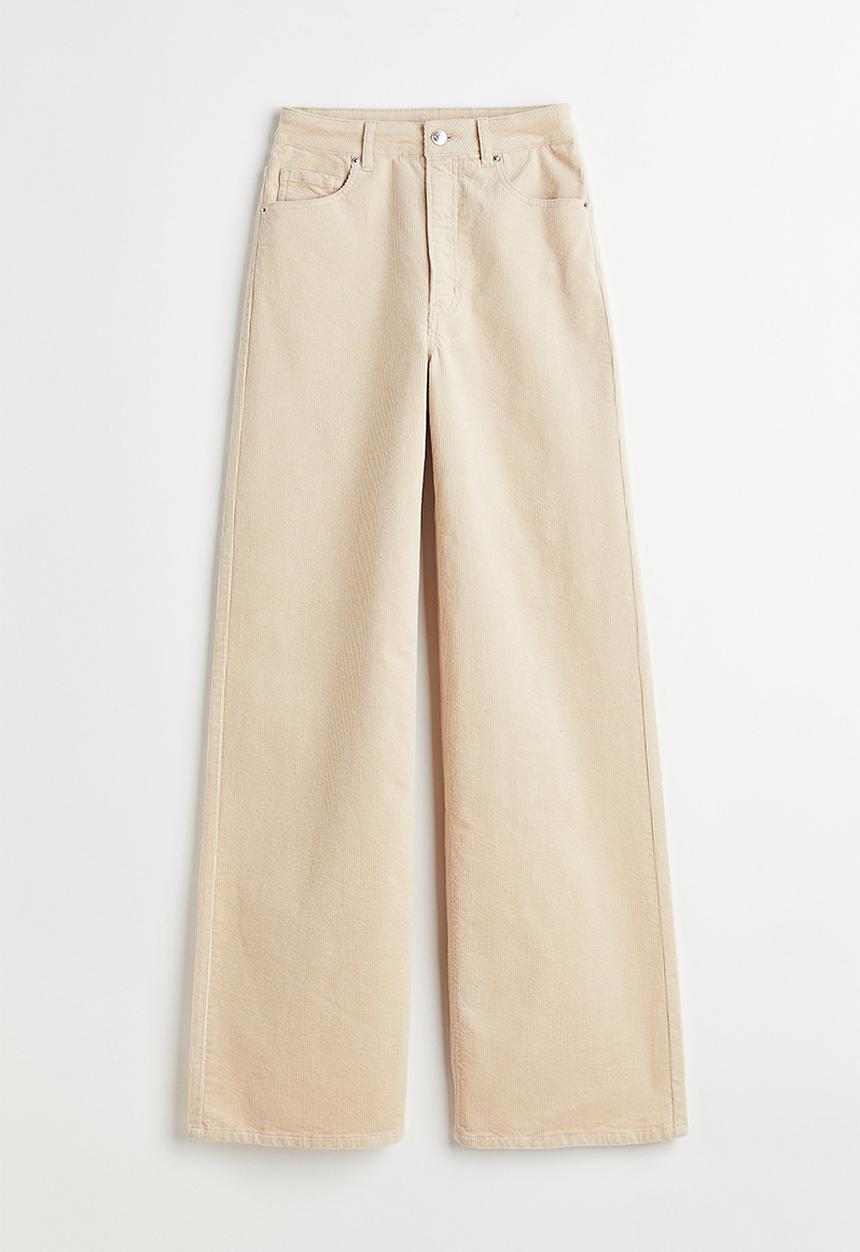 H&M - Corduroy trousers - light beige
