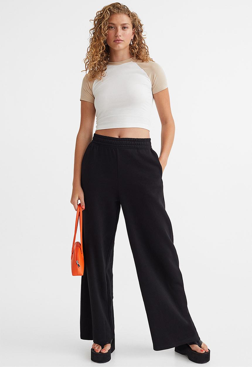 H&M - Wide joggers - black