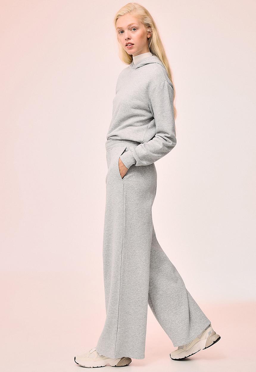 H&M - Wide joggers - light grey marl
