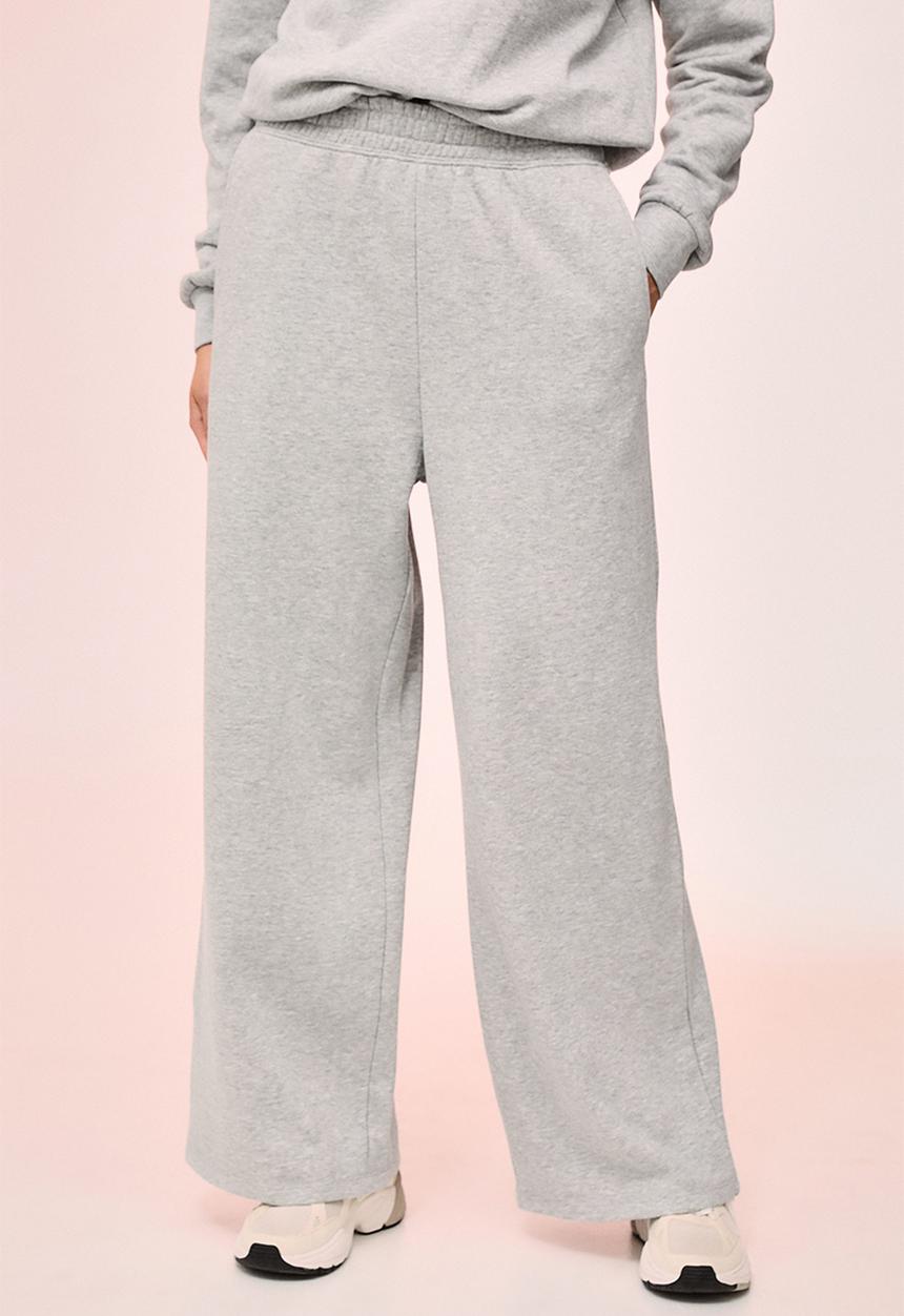 H&M - Wide joggers - light grey marl