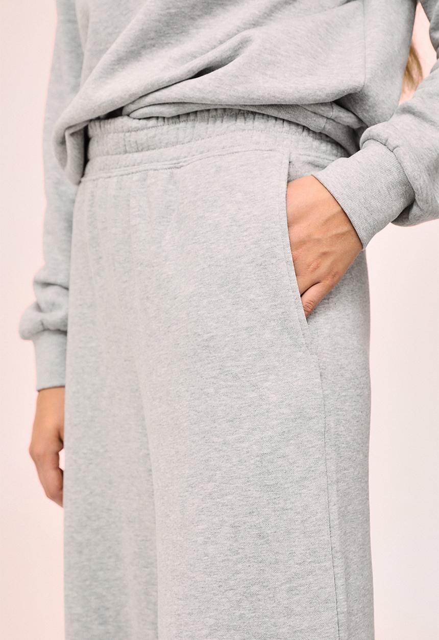 H&M - Wide joggers - light grey marl