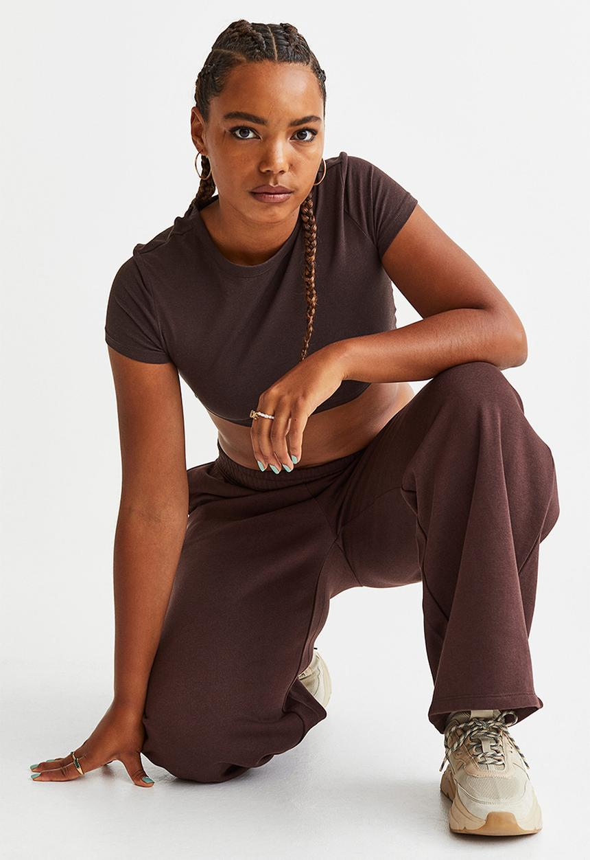 H&M - Wide joggers - dark brown