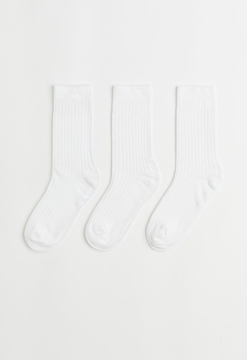 H&M - 3 Pack socks - white 