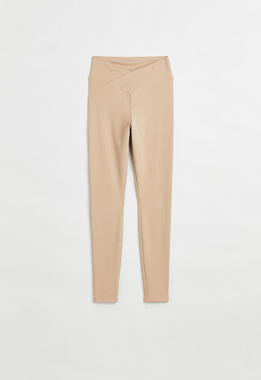 H&M - V-waist leggings - beige