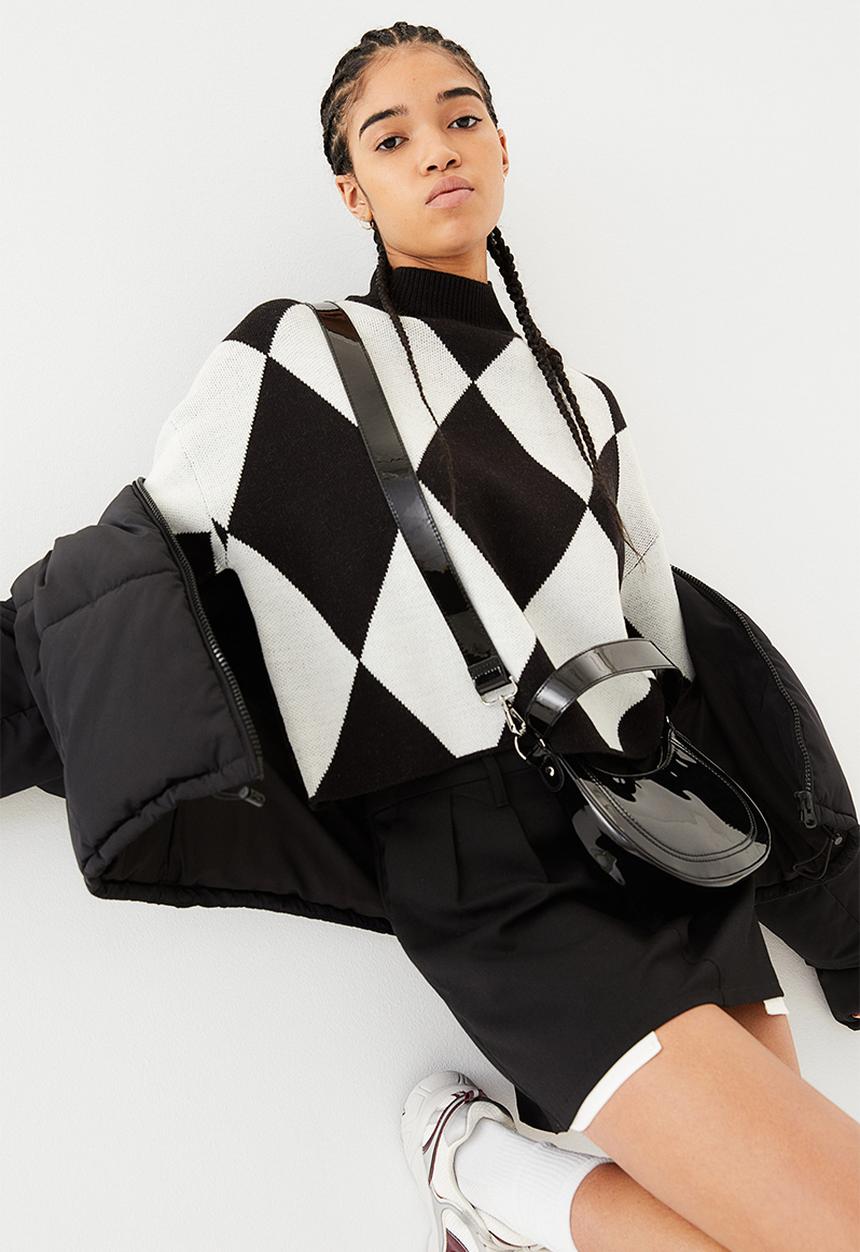 H&M - Jacquard-knit jumper - black/patterned