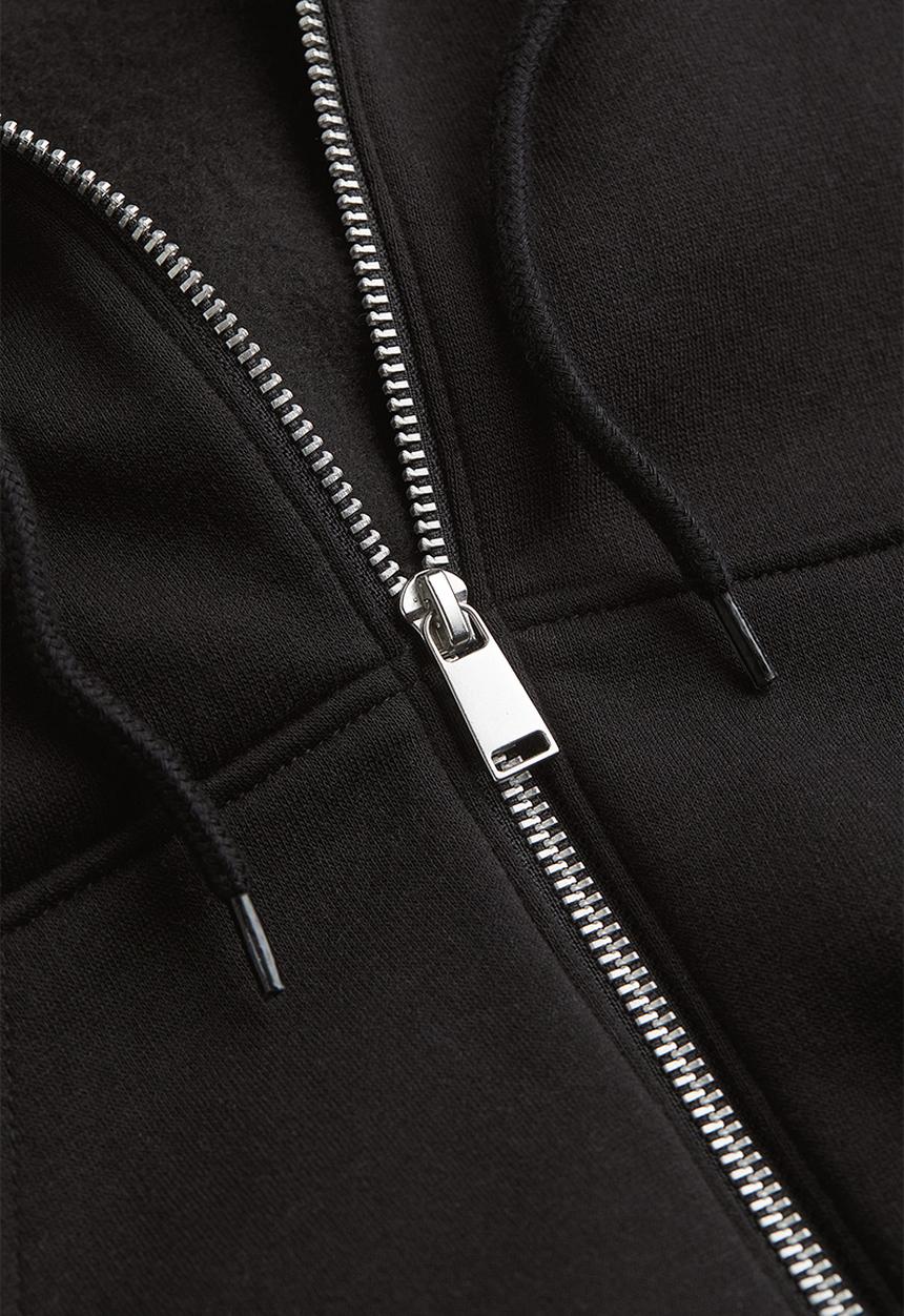 H&M - Cropped zip-through hoodie - black