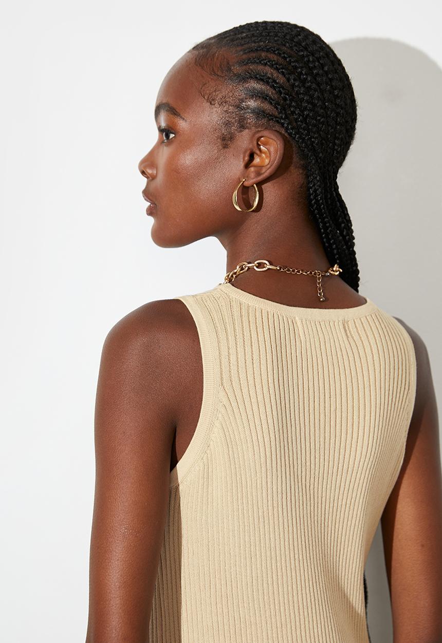 Superbalist - Cotton cutaway knitwear dress - oatmeal