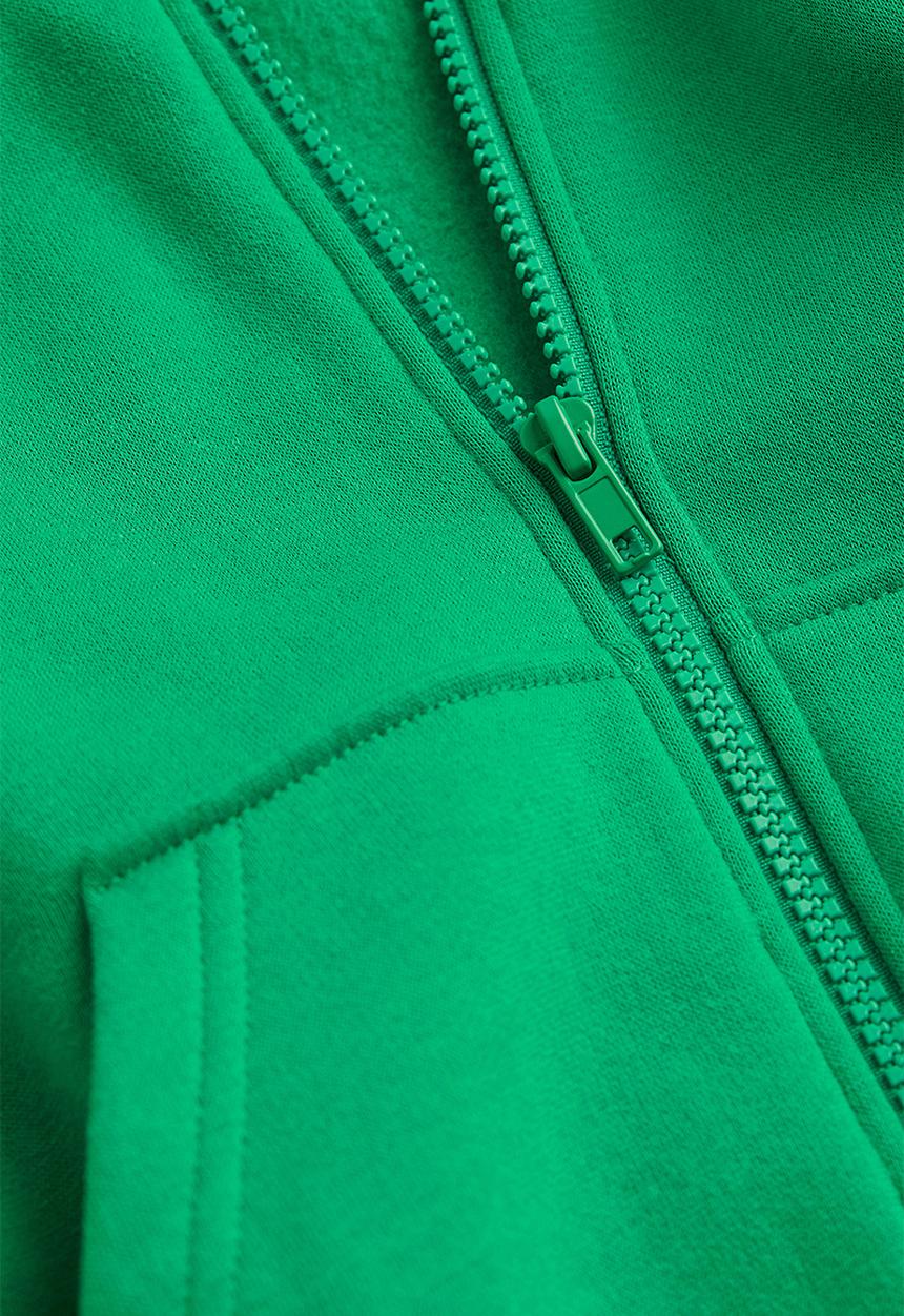 H&M - Cropped zip-through hoodie - green