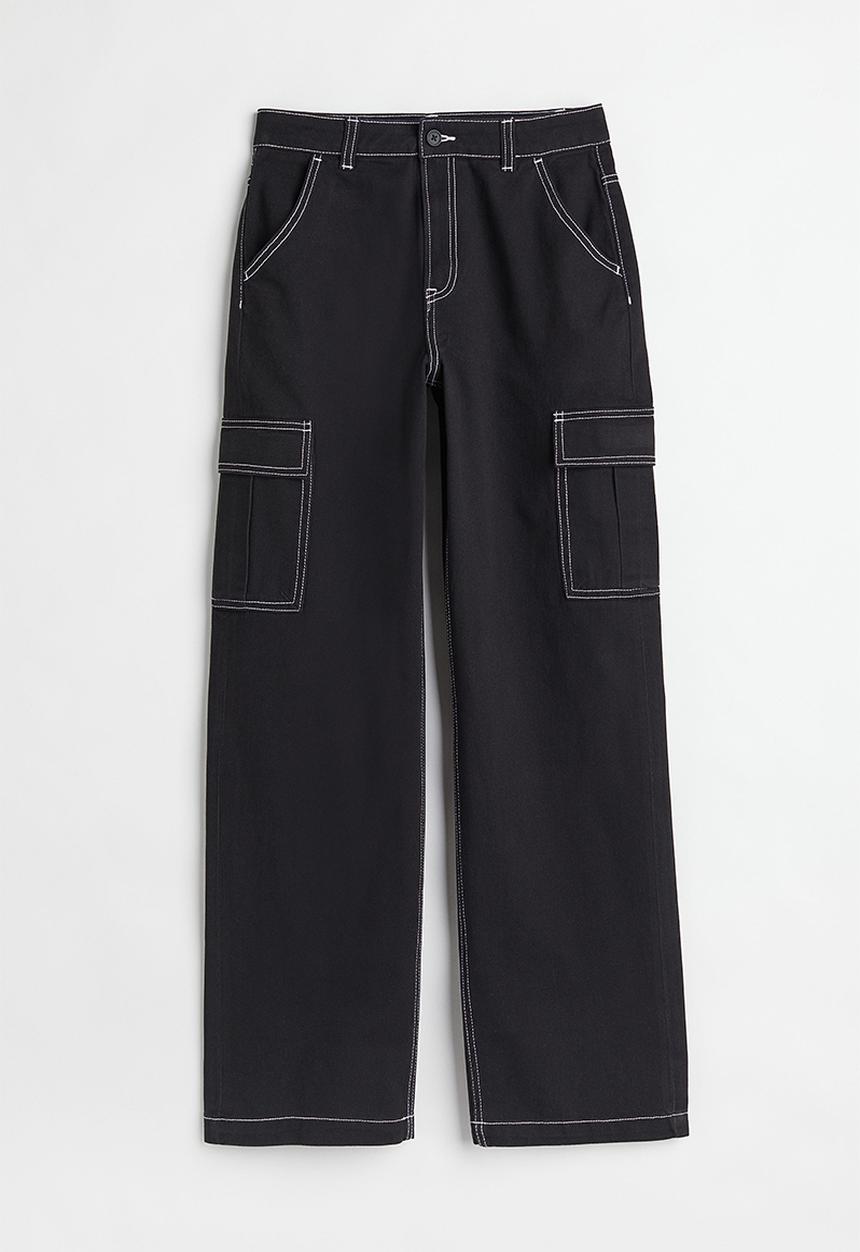 H&M - 90s Baggy high waist jeans - black