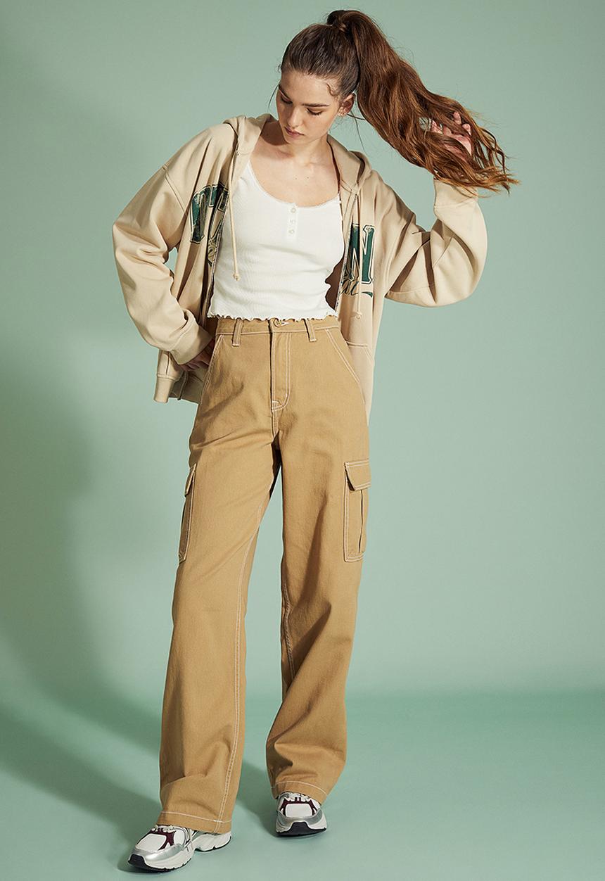 H&M - 90s Baggy high waist jeans - dark beige