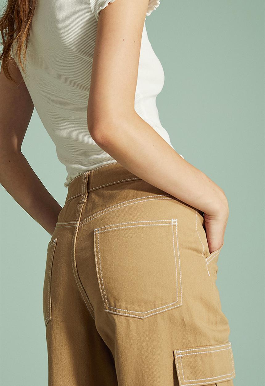 H&M - 90s Baggy high waist jeans - dark beige