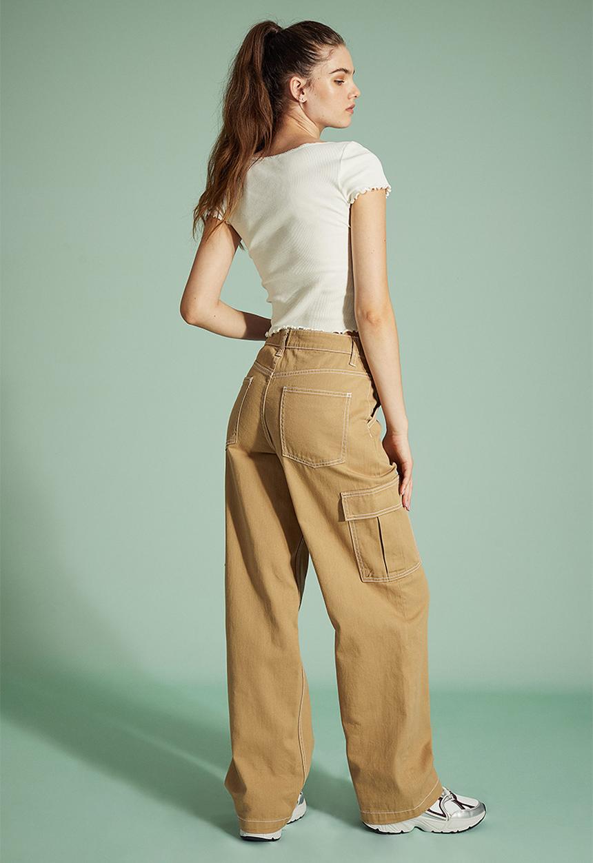 H&M - 90s Baggy high waist jeans - dark beige