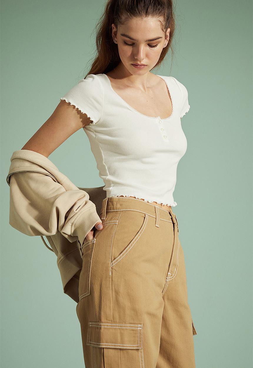 H&M - 90s Baggy high waist jeans - dark beige