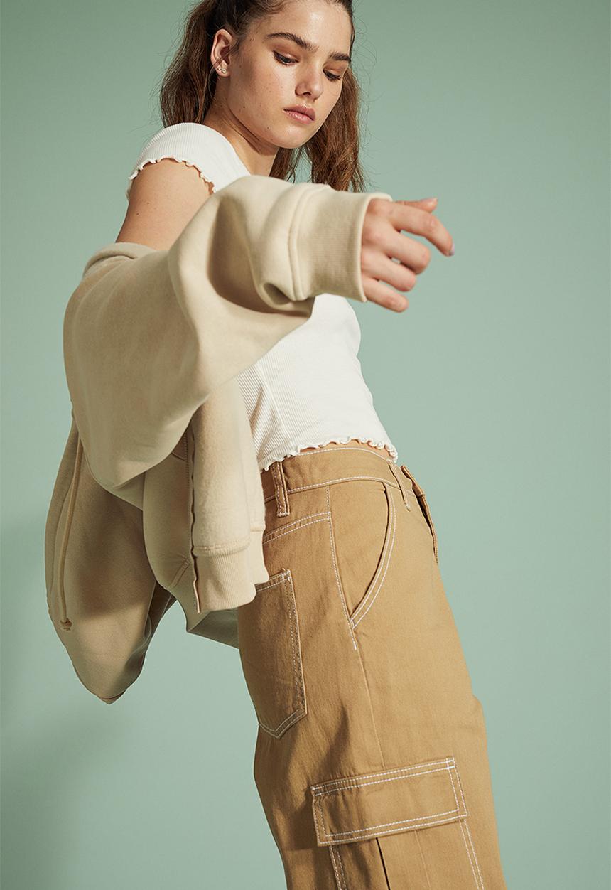 H&M - 90s Baggy high waist jeans - dark beige