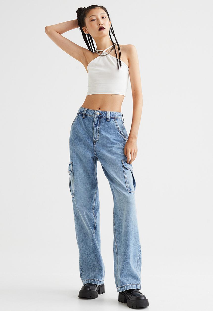 H&M - 90s Baggy high waist jeans - light denim blue