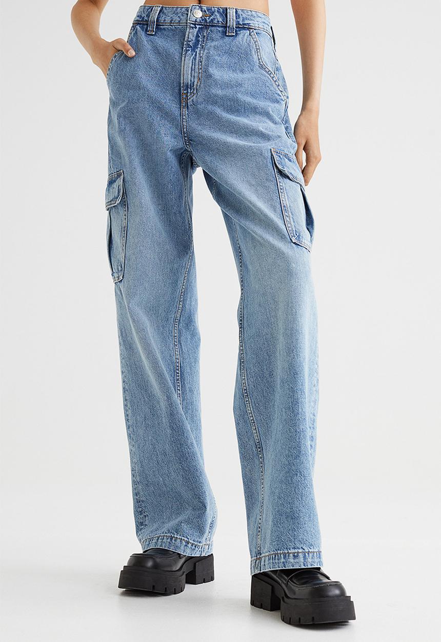 H&M - 90s Baggy high waist jeans - light denim blue