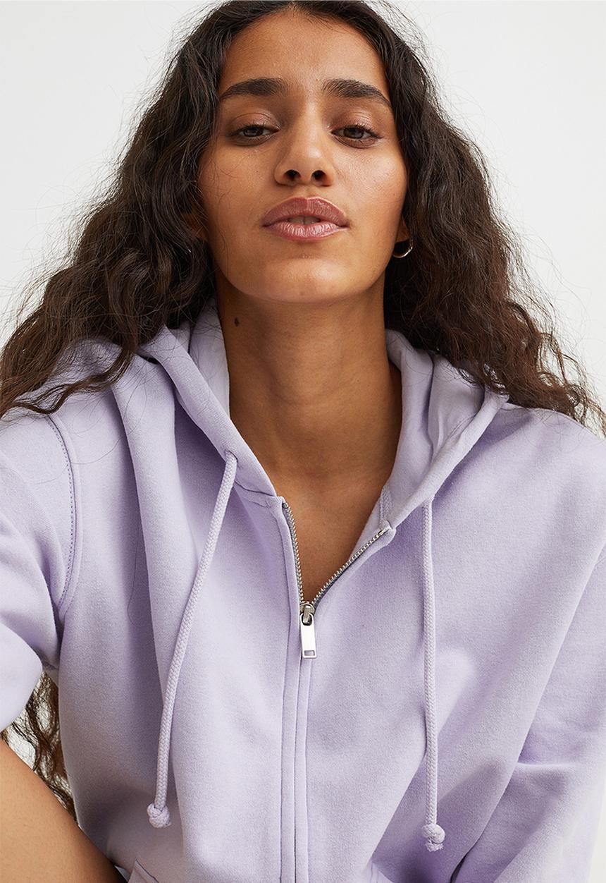 H&M - Zip-through hoodie - light purple
