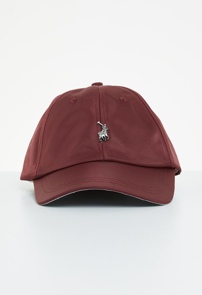 POLO - Mens 6 panel metal peak - burgundy
