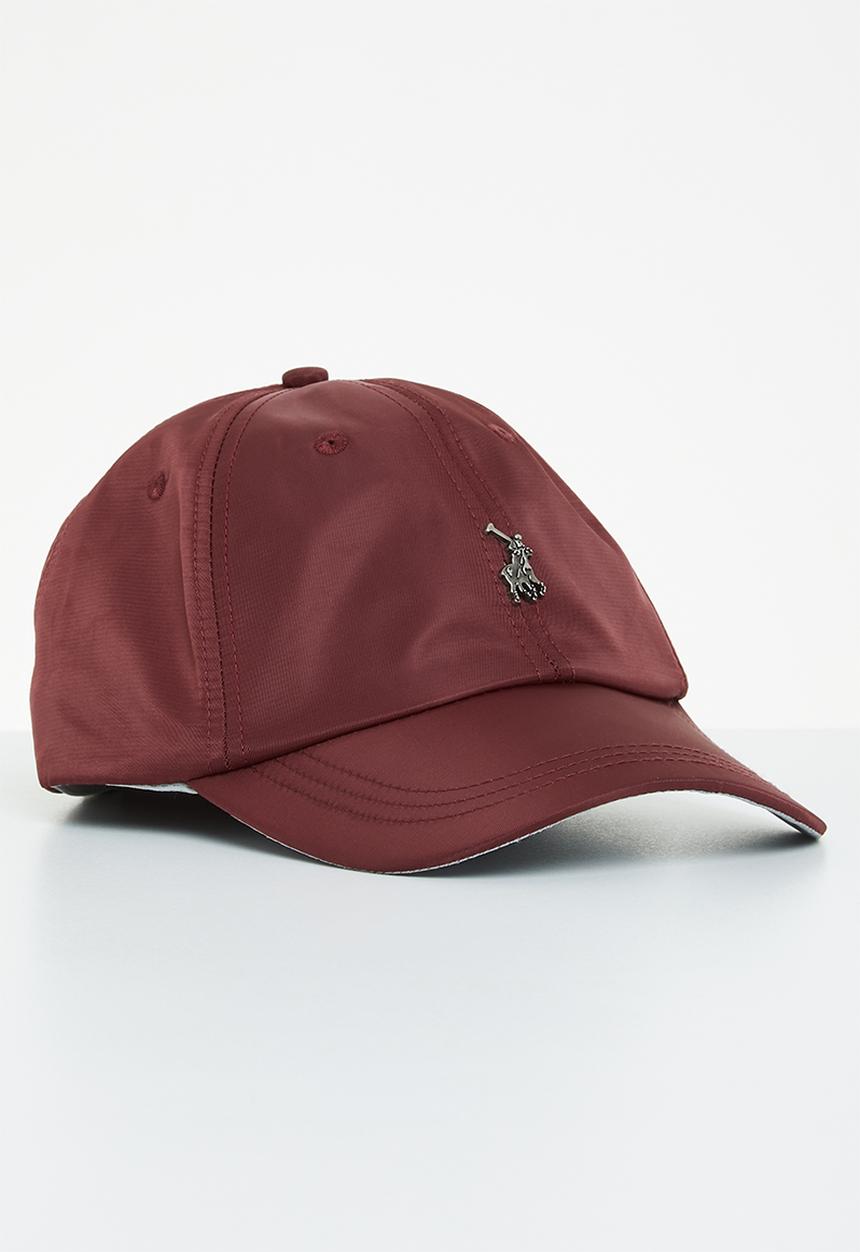 POLO - Mens 6 panel metal peak - burgundy
