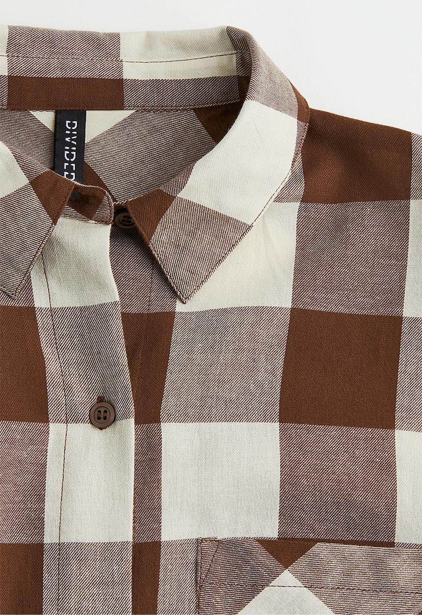 H&M - Checked shirt - dark brown/checked