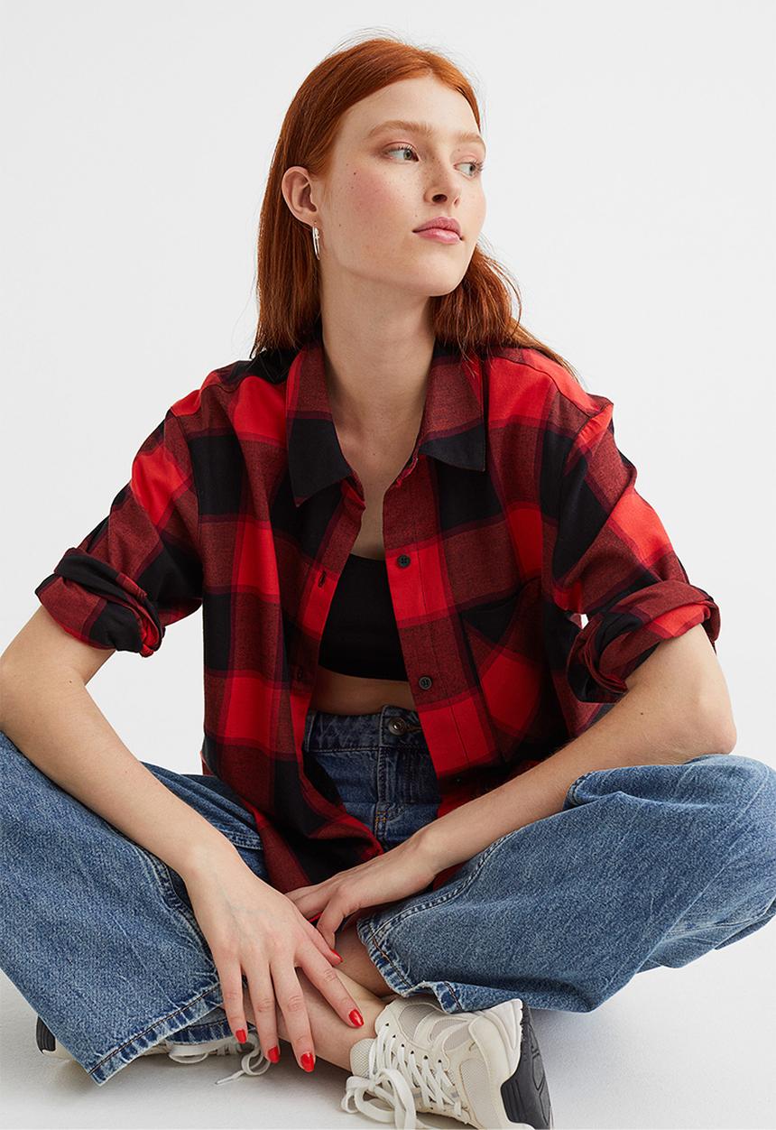 H&M - Checked shirt - red/checked