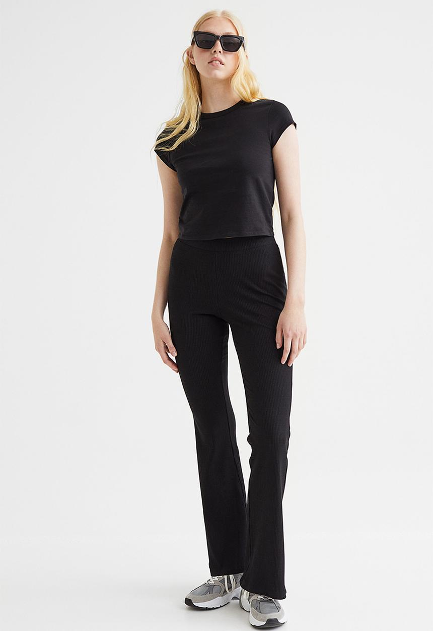 H&M - Flared leggings - black