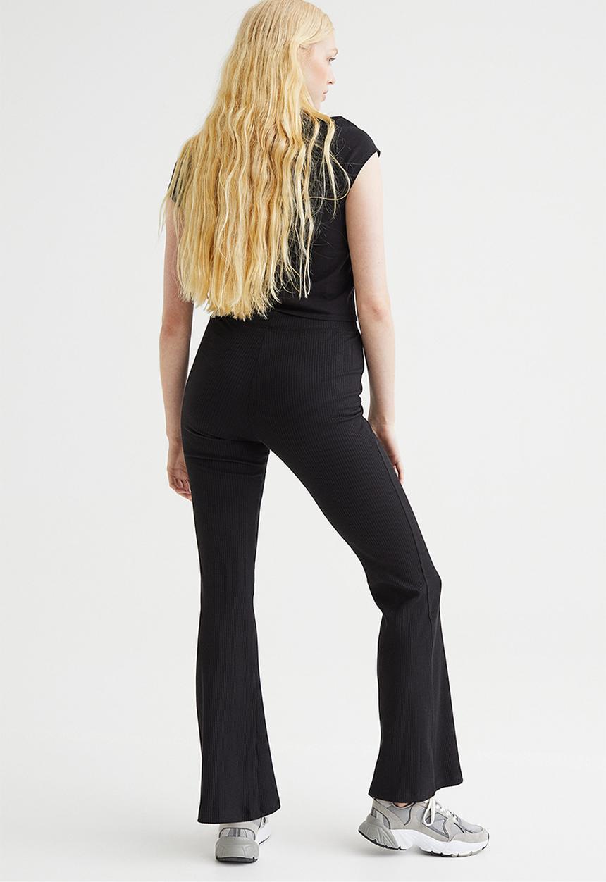 H&M - Flared leggings - black