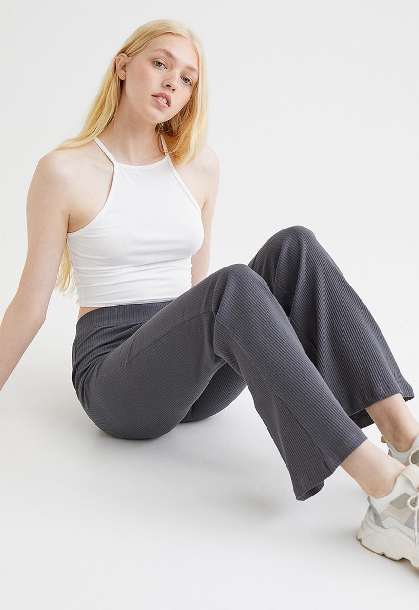 H&M - Flared leggings - dark grey