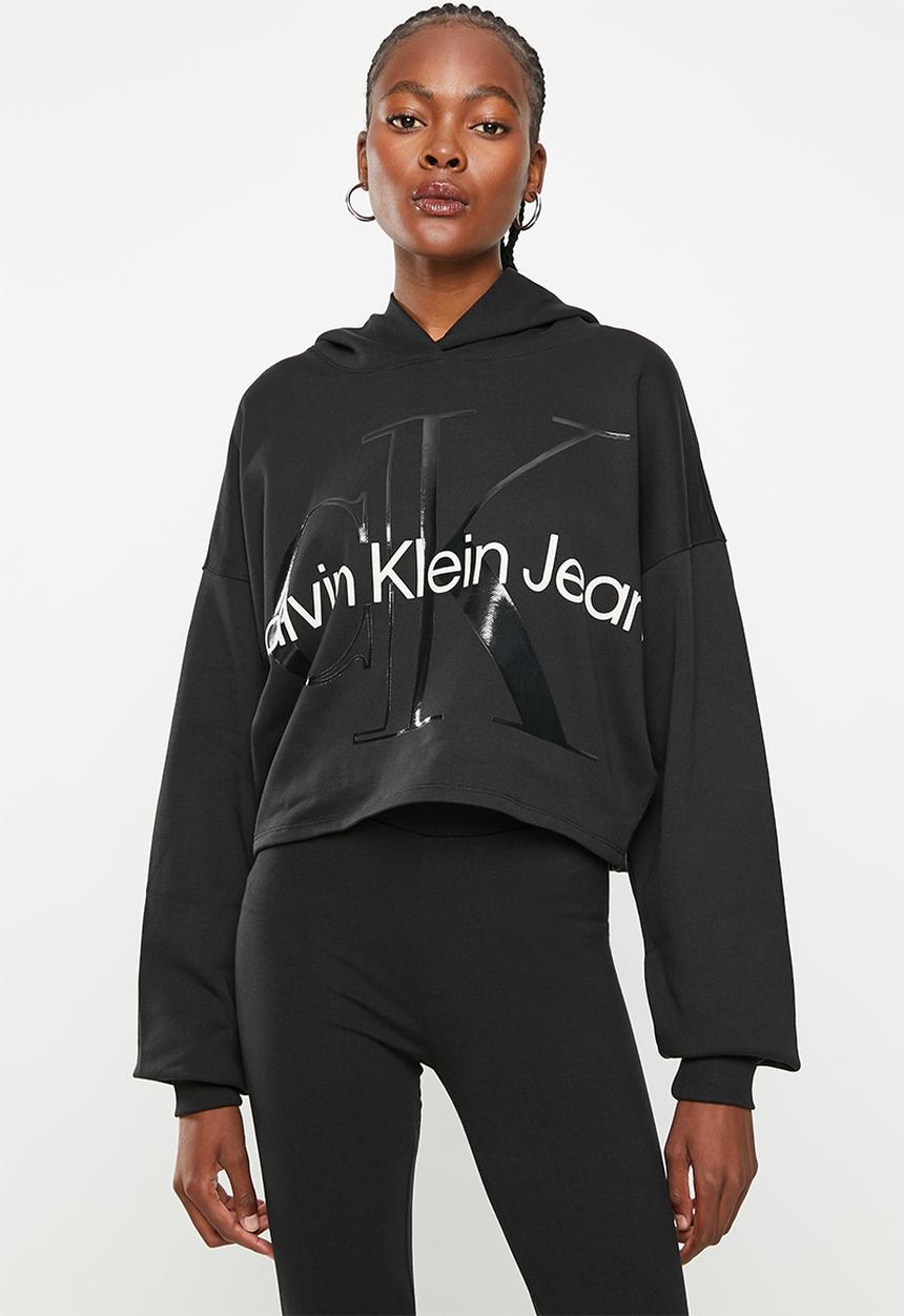 Calvin Klein - Glossy monogram hoodie - ck black