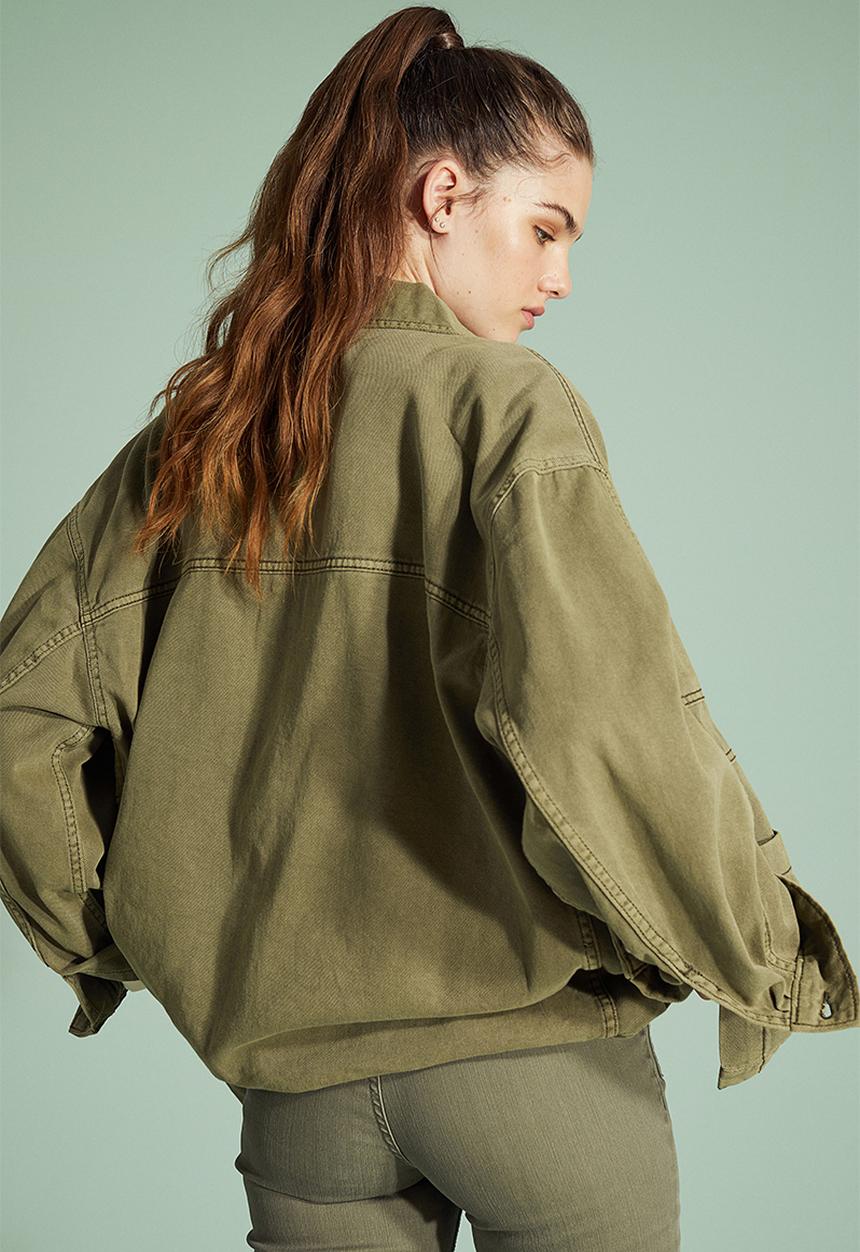 H&M - Twill utility jacket - khaki green