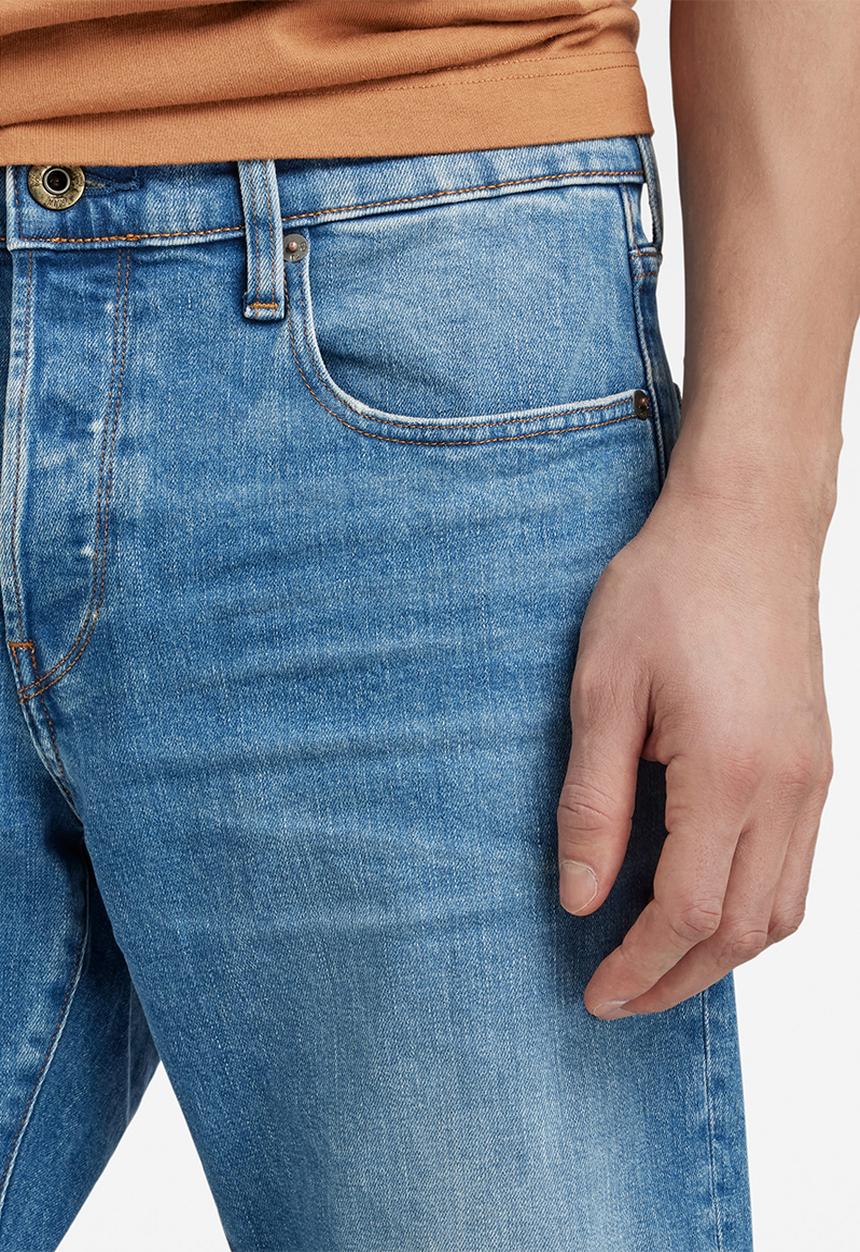 G-STAR - 3301 regular tapered azure stretch denim - worn in azure