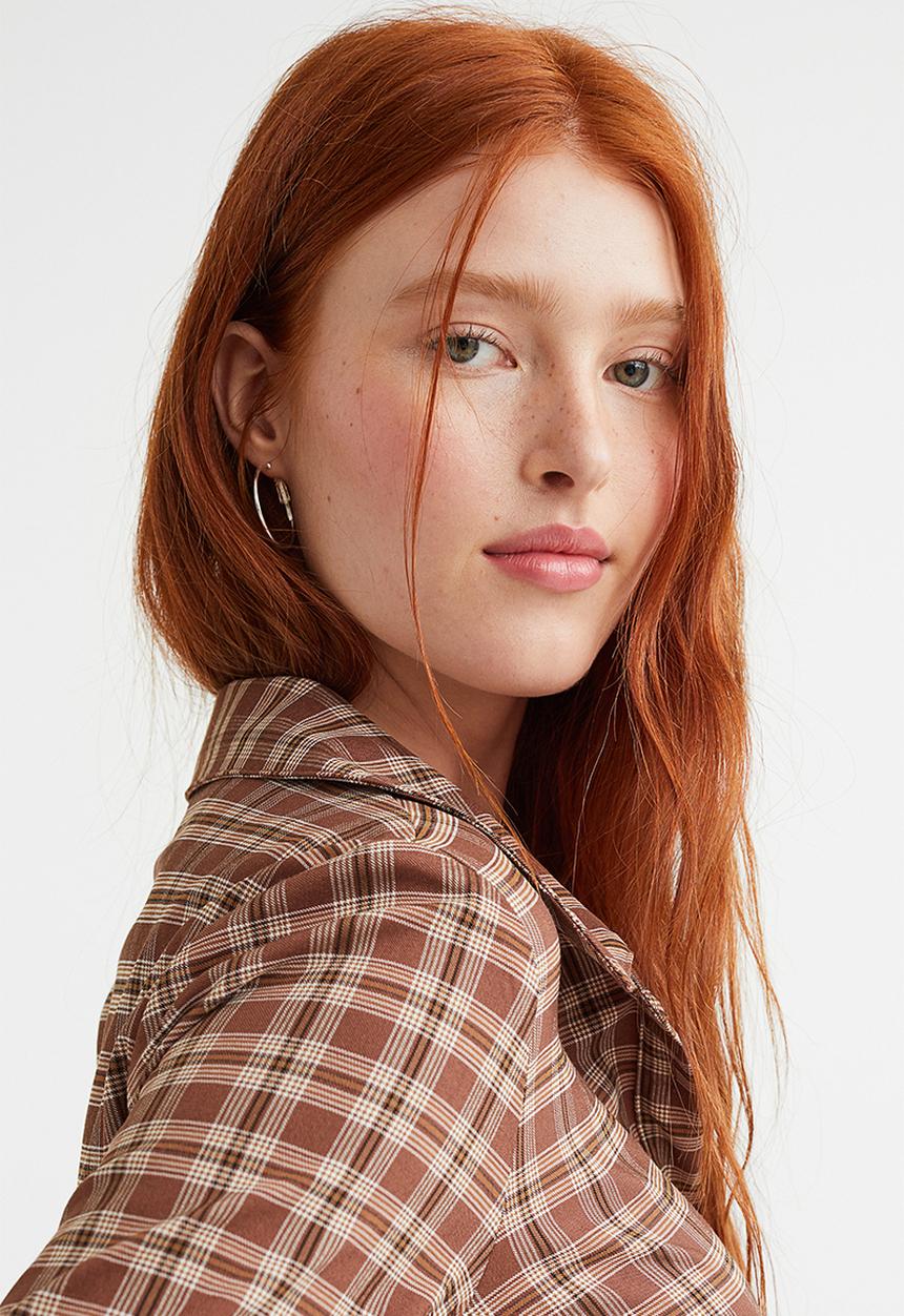 H&M - Twill shirt dress - brown/checked