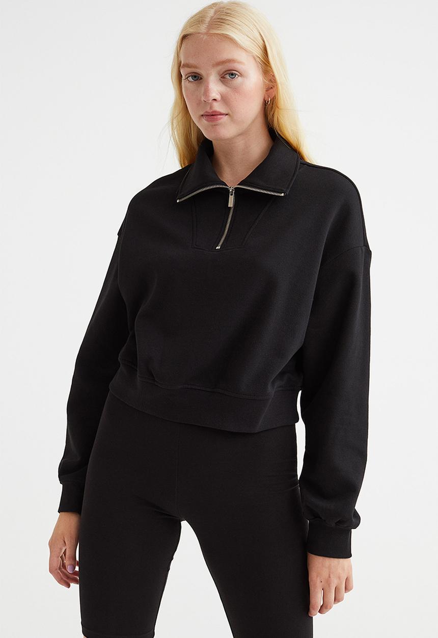 H&M - Zip-top sweatshirt - black