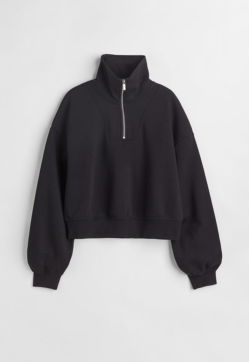 H&M - Zip-top sweatshirt - black