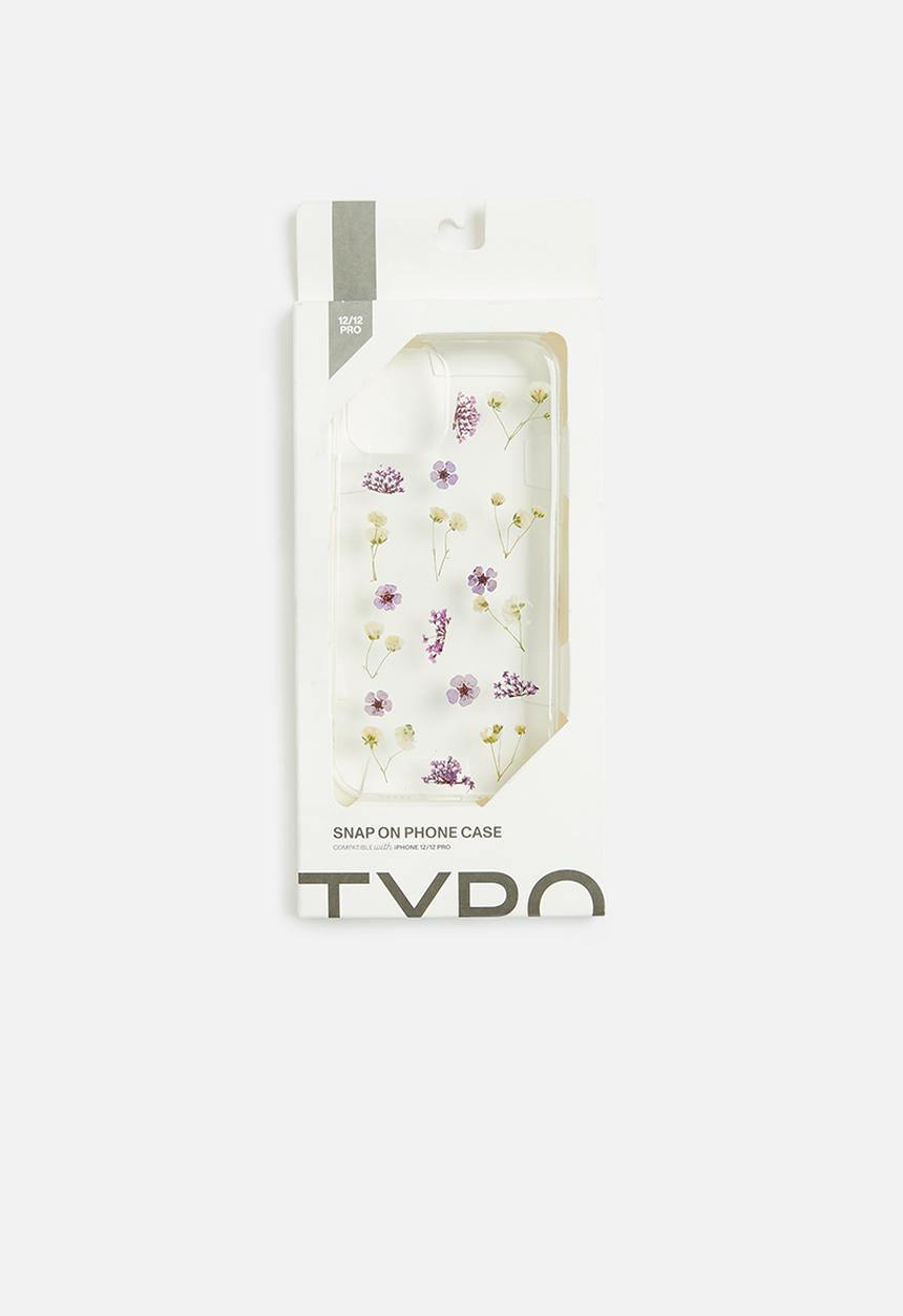 Typo - snap on phone case iphone 13 - trapped purple micro flower