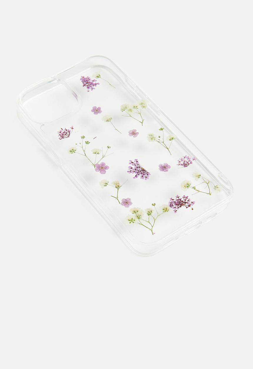 Typo - snap on phone case iphone 13 - trapped purple micro flower