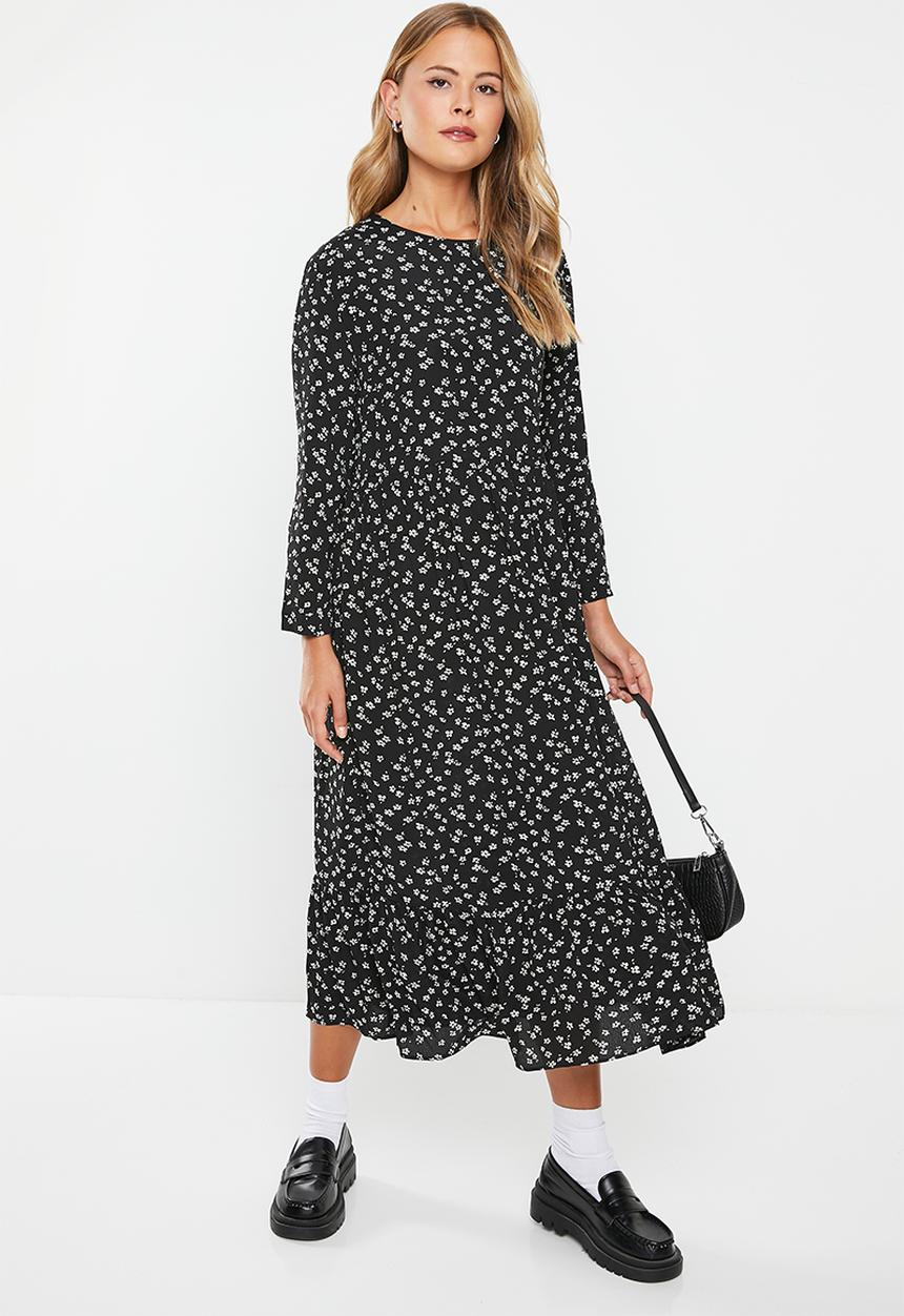 Glamorous - Easy maxi dress - black & white random ditsy