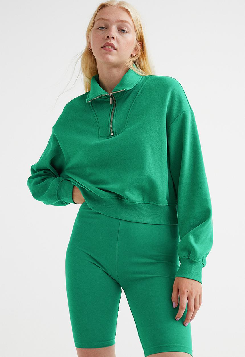 H&M - Zip-top sweatshirt - green
