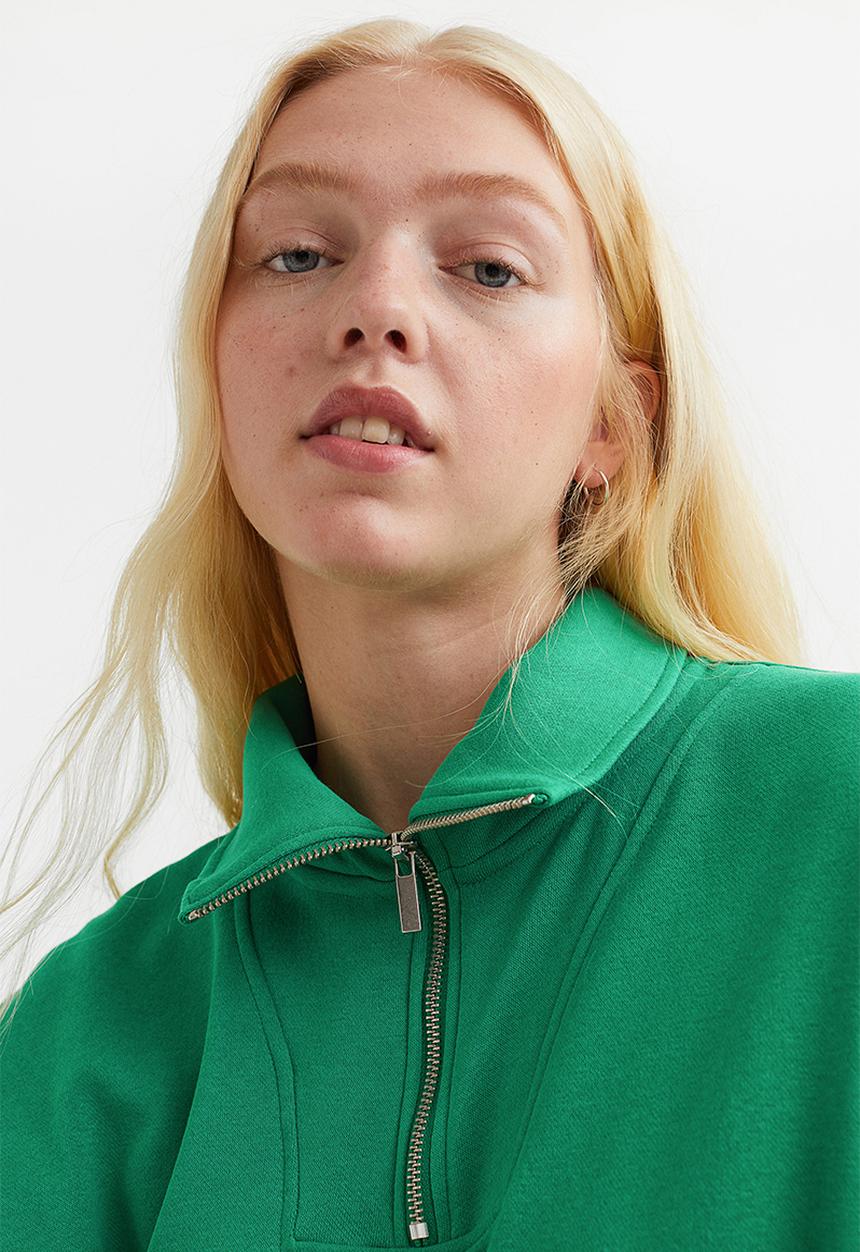 H&M - Zip-top sweatshirt - green