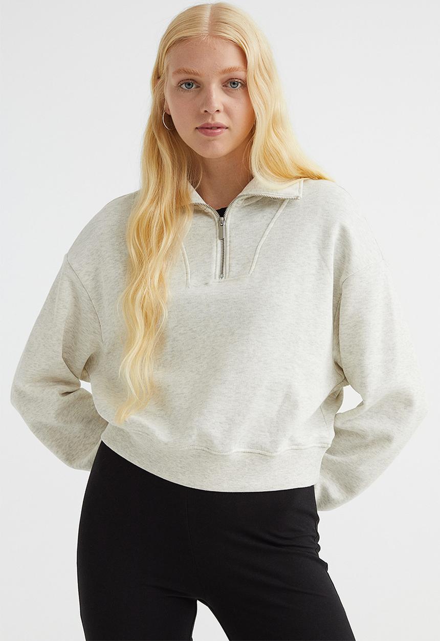 H&M - Zip-top sweatshirt - light grey marl