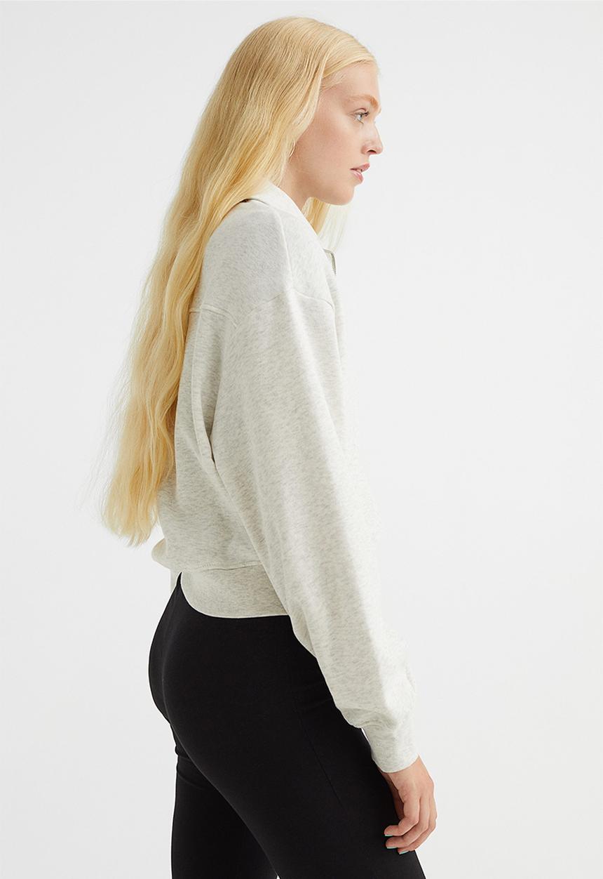 H&M - Zip-top sweatshirt - light grey marl