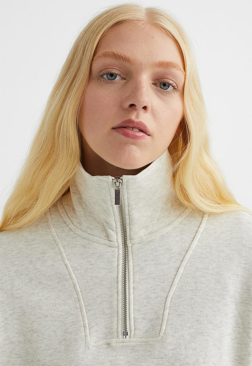 H&M - Zip-top sweatshirt - light grey marl