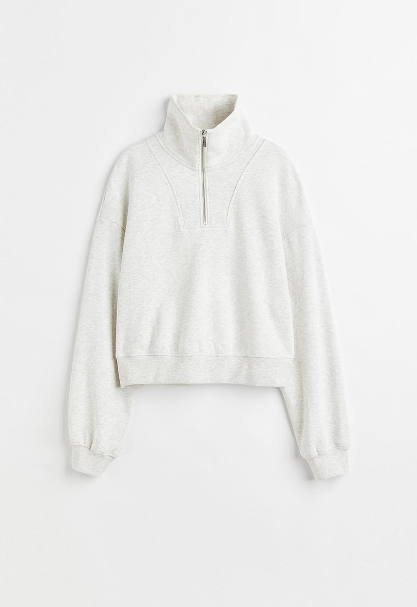 H&M - Zip-top sweatshirt - light grey marl