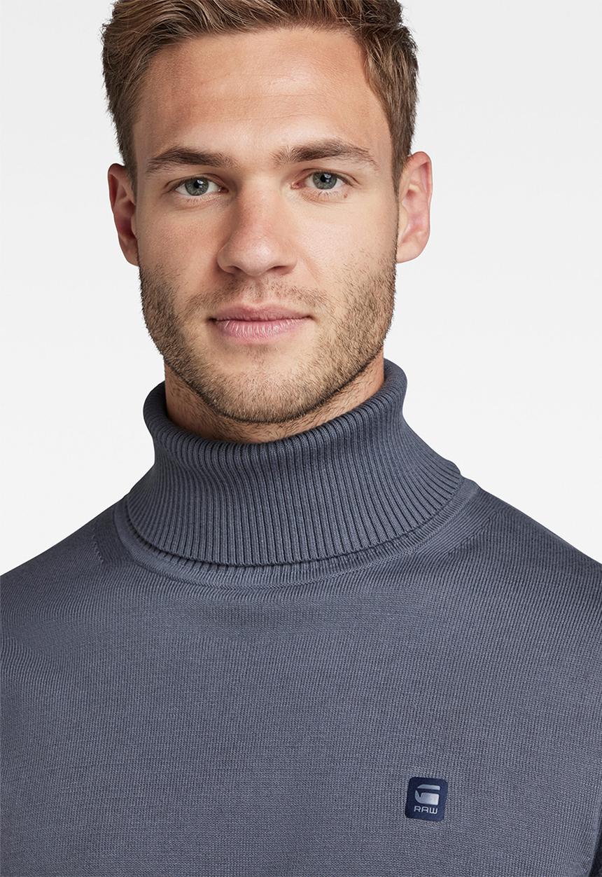 G-STAR - Premium core turtle knit - fantem blue