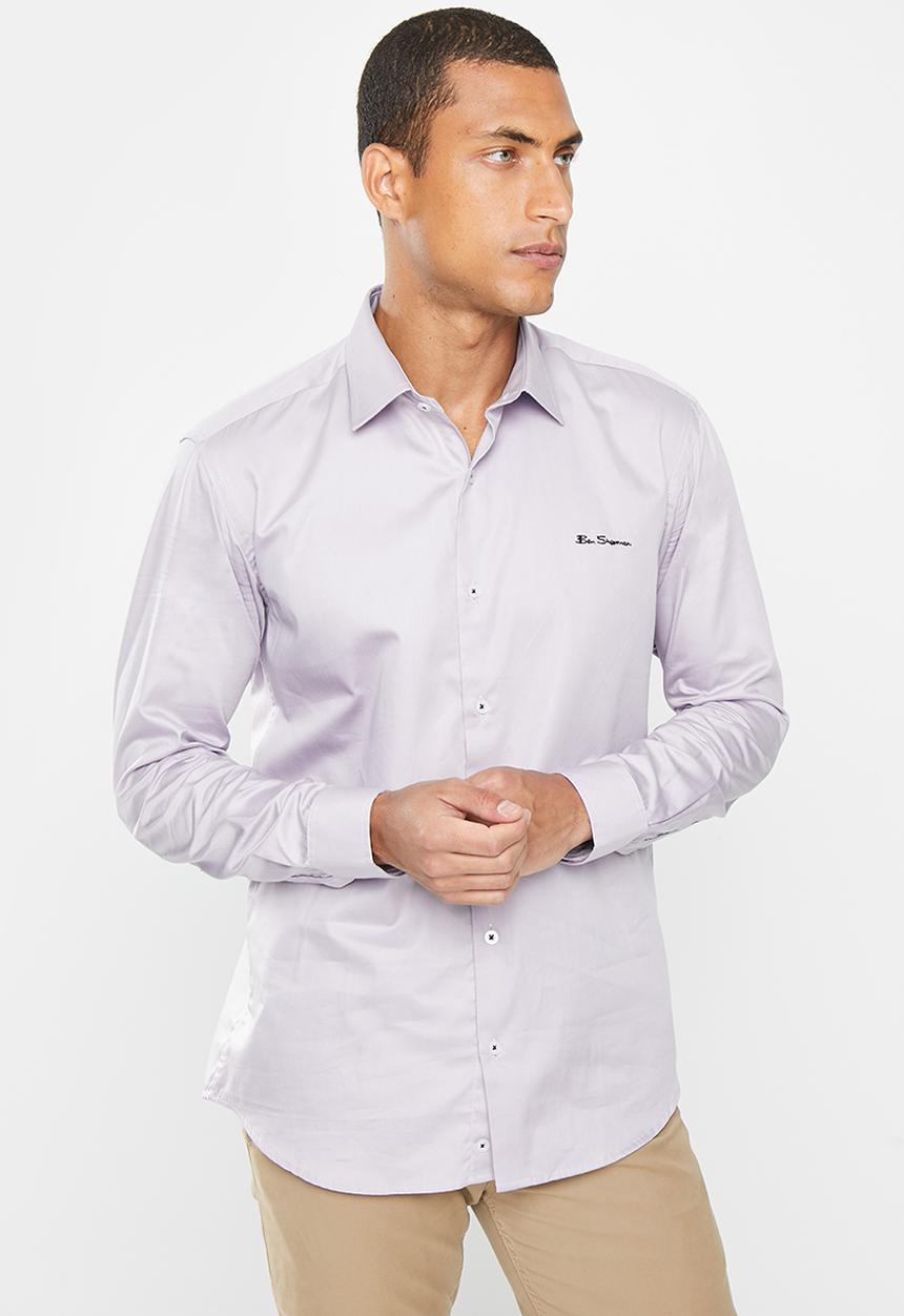 Ben Sherman - ESSENTIAL BEN SHERMAN SHIRT L/S - TITANIUM