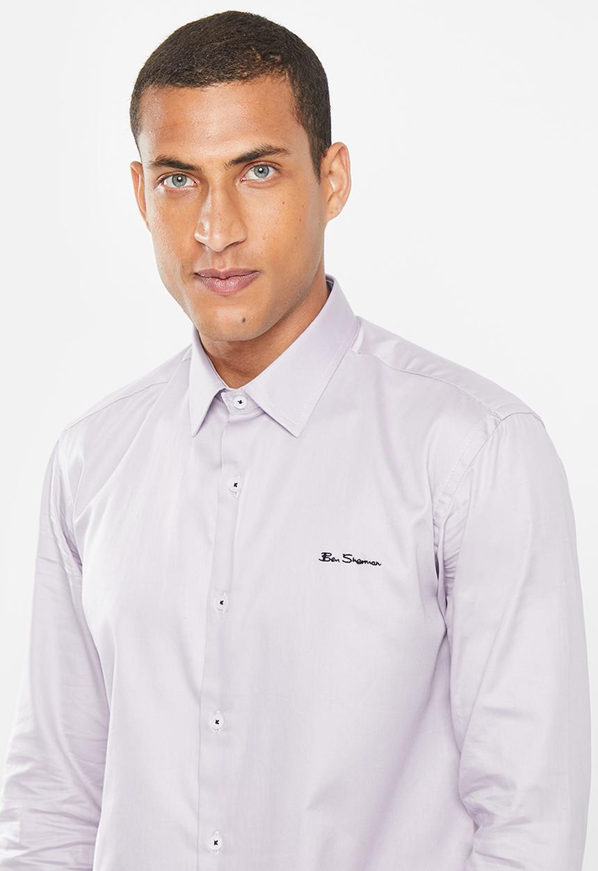 Ben Sherman - ESSENTIAL BEN SHERMAN SHIRT L/S - TITANIUM