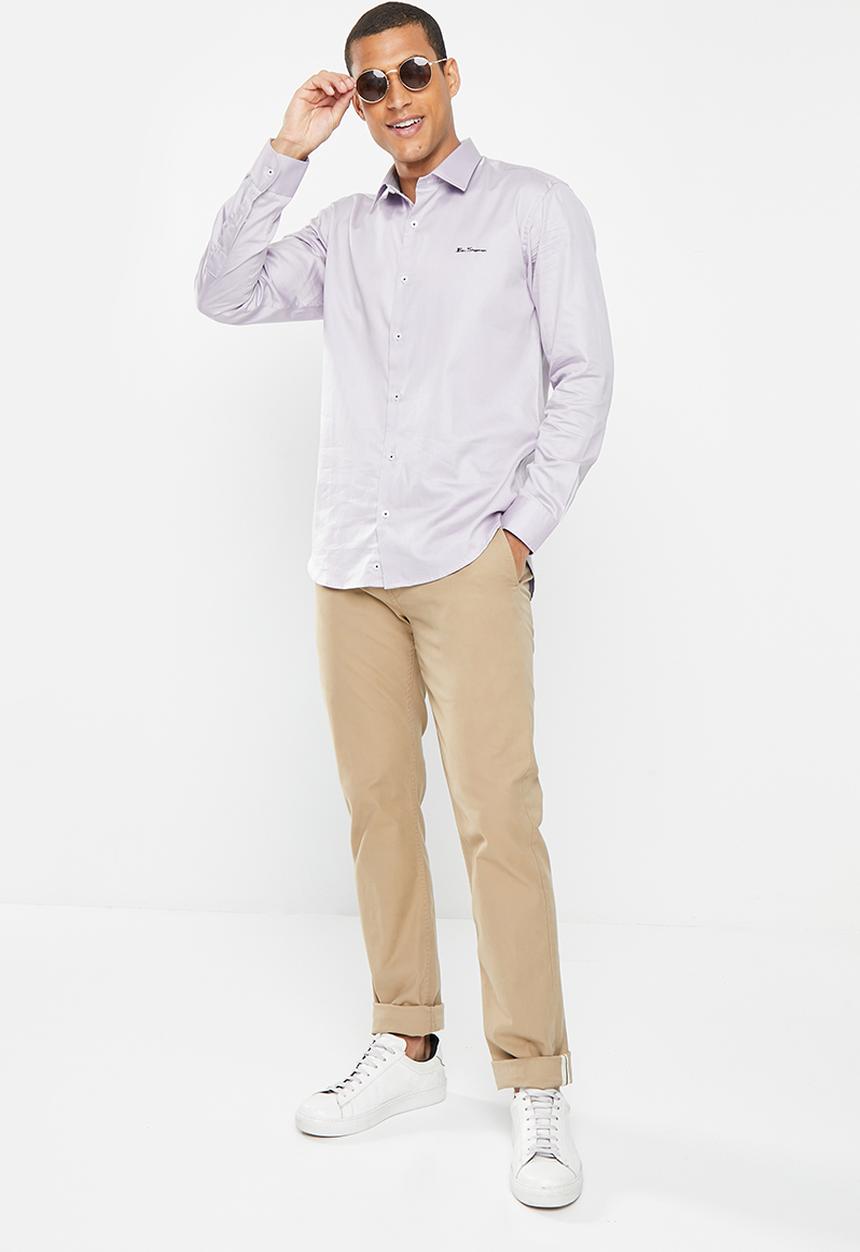 Ben Sherman - ESSENTIAL BEN SHERMAN SHIRT L/S - TITANIUM