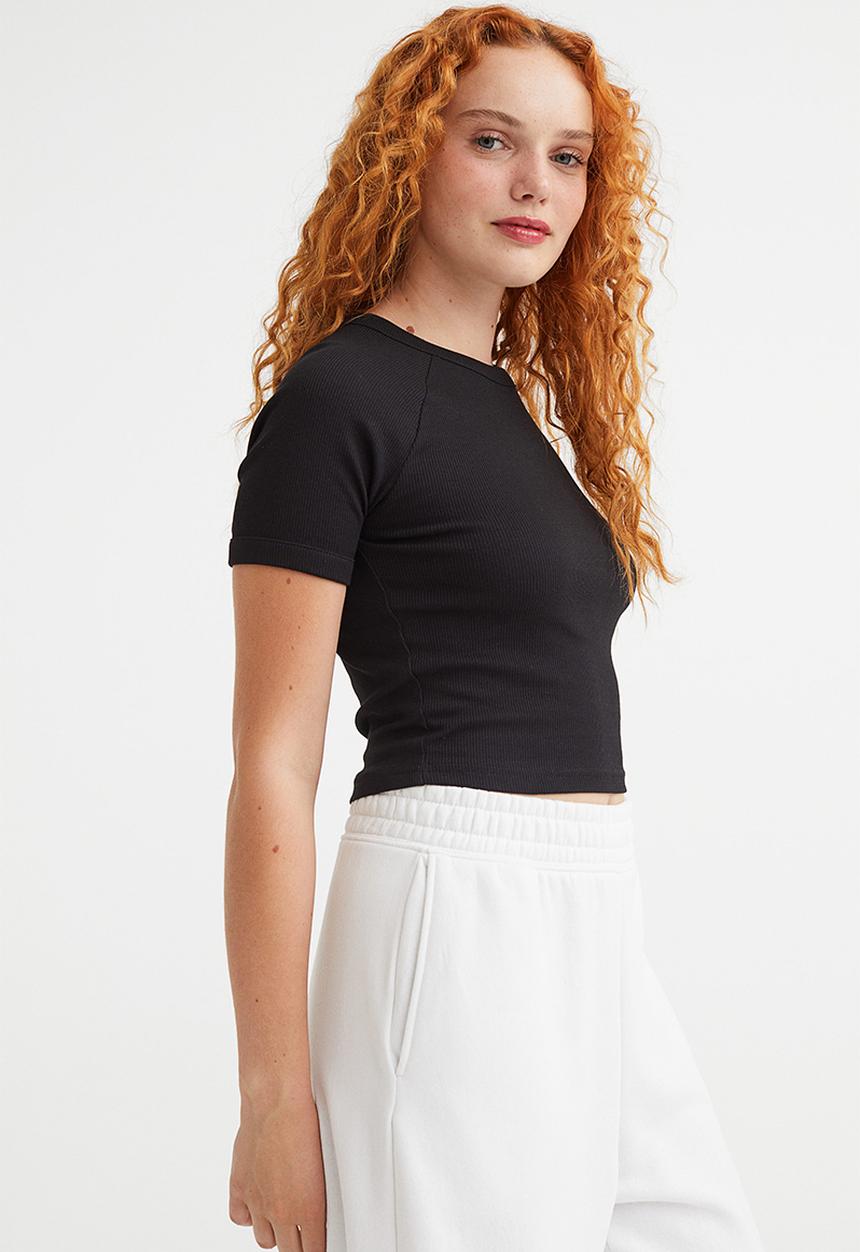 H&M - Ribbed top - black