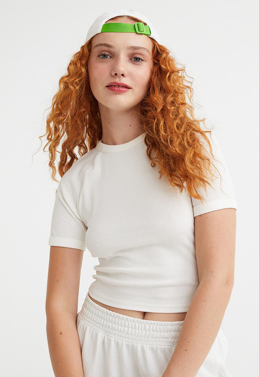 H&M - Ribbed top - white