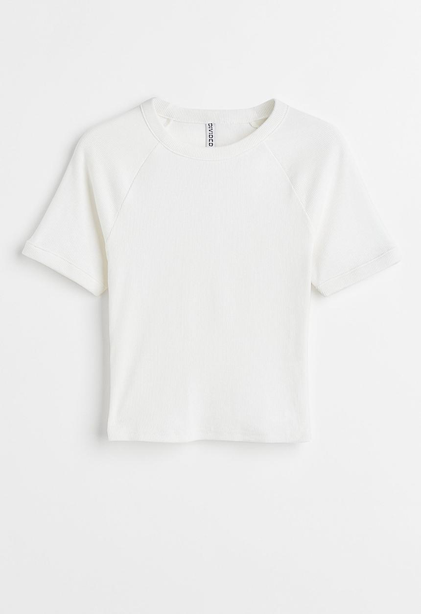 H&M - Ribbed top - white